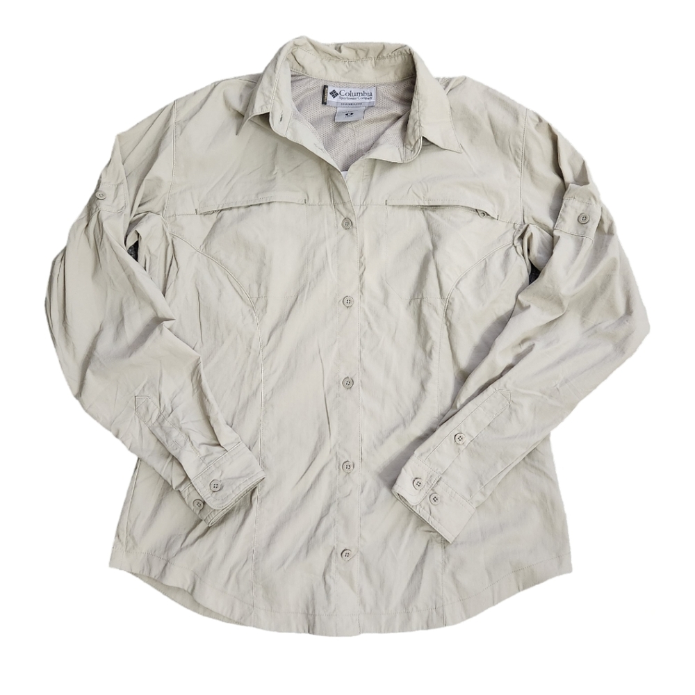 NWT Columbia Titanium Women's Medium Silver Ridge long sleeve shirt, bei…
